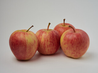 Red apples, isolated on white background.