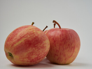 Red apples, isolated on white background.