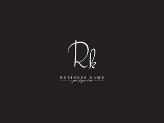 Handwritten RK Logo Letter Vector, Classic Rk kr Logo Icon For Modern Company