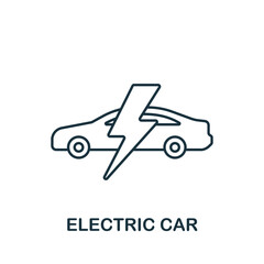 Electric Car icon. Line simple line Car Service icon for templates, web design and infographics