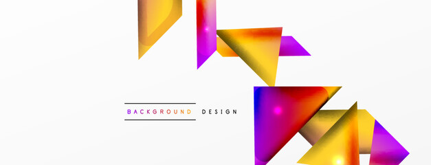 Dynamic 3d geometric abstract background. Triangles and other simple forms composition. Vector Illustration For Wallpaper, Banner, Background, Card, Book Illustration, landing page