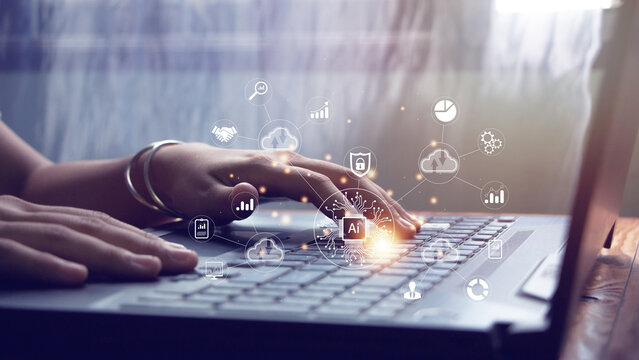 Digital Change Management New Technologies, Big Data and Business Process Strategies customer service management cloud computing Smart industry, AI technology.