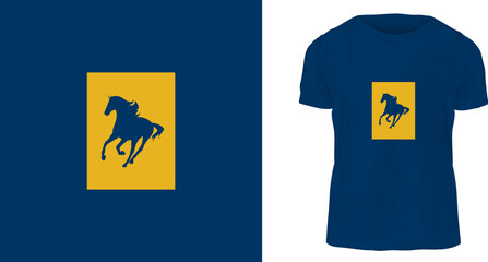 t shirt design concept, running horse