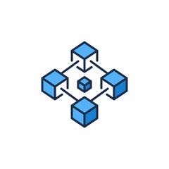 Block Chain vector concept blue icon or sign