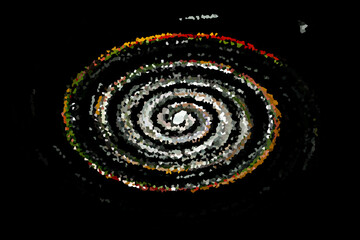spiral galaxy in black