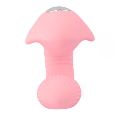 Dildo for vaginal and clitoral stimulation isolated in white.