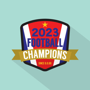 2023 Football Champions Badge Vector Illustration.