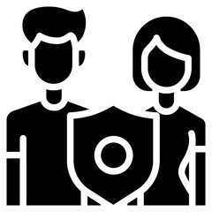 Life Insurance icon. Solid design. For presentation.