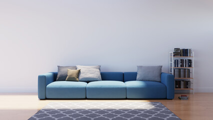 Fototapeta na wymiar minimal living room interior, 3d rendering