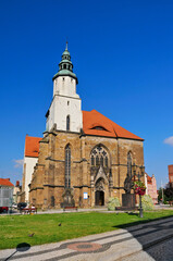 Fototapeta na wymiar Church of the Nativity of the Blessed Virgin Mary. Zlotoryja, Lower Silesian Voivodeship, Poland.
