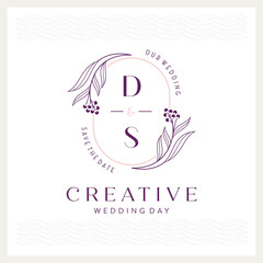 Elegant and eye-catching D and S monogram wedding logo