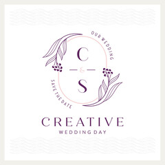 Elegant and eye-catching C and S monogram wedding logo