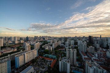 Fototapeta na wymiar Cityview of Singapore central and residencial area at daytime. 