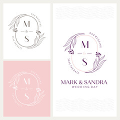 Elegant and eye-catching M and S monogram wedding logo