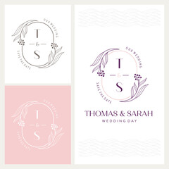Elegant and eye-catching T and S monogram wedding logo