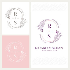 Elegant and eye-catching R and S monogram wedding logo