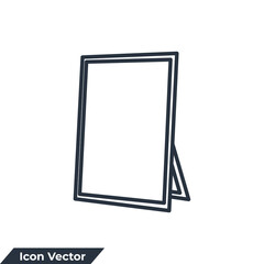 mirror icon logo vector illustration. mirror symbol template for graphic and web design collection