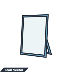 mirror icon logo vector illustration. mirror symbol template for graphic and web design collection