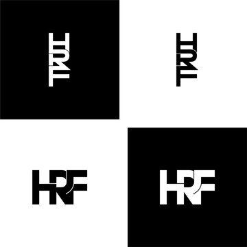 hrf letter original monogram logo design set