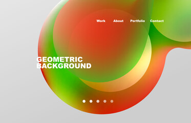 Abstract liquid background for your landing page design. Web page for website or mobile app wallpaper