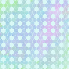 digital art abstract watercolor background with polygon hexagon pattern.