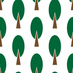 Seamless pattern with painted trees