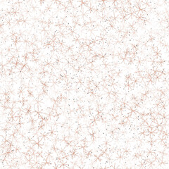Hand Drawn Snowflakes Christmas Seamless Pattern. Subtle Flying Snow Flakes on chalk snowflakes Background. Astonishing chalk handdrawn snow overlay. Quaint holiday season decoration.
