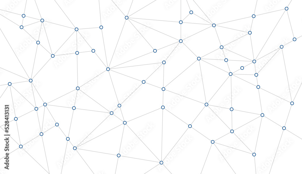 Aufkleber Network polygon structure connect lines and dots background template. Abstract linked global system graphic vector.	