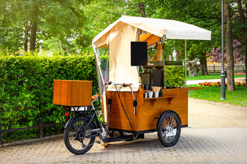 Street coffeeshop in the summer park - Powered by Adobe