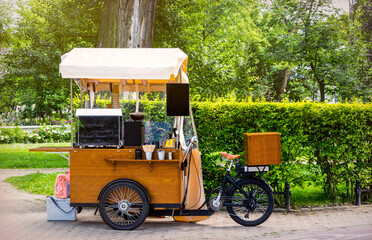 Street coffeeshop in the summer park - Powered by Adobe