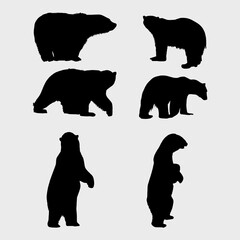 silhouettes of bears