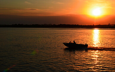 sunset on the river