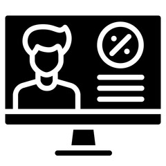 Investment study online icon. Solid design. For presentation.