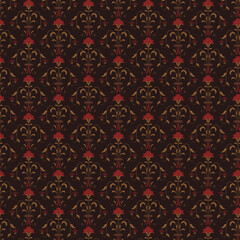 Dark victorian seamless pattern with floral