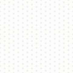 Minimal style seamless pattern with star burst and tiny dot. Golden star burst and tiny dots on white background.