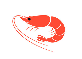 Shrimp cartoon isolated on white
