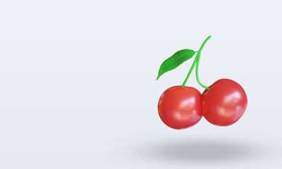 3d Fruits Cherry rendering right view