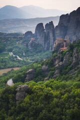 Fototapeta na wymiar The Meteora is picturesque landmark in Greece with monasteries