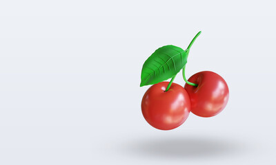 3d Fruits Cherry rendering top view