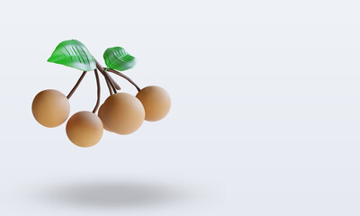 3d Fruits Longan rendering left view