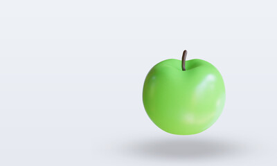 3d Fruits Green Apple rendering top view