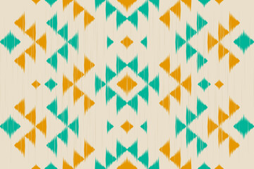 Beautiful ethnic tribal pattern art. Ethnic ikat seamless pattern. American and Mexican style. Design for background, wallpaper, illustration, fabric, clothing, carpet, textile, batik, embroidery.