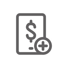 top up with mobile icon. Perfect for web design or payment applications. Simple vector illustration.