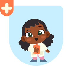 Doctor Kids Pose illustrations. Cute in doctor costumes.