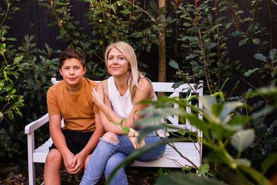 mother and son together