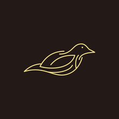 A line art bird logo template