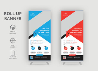 Business Roll-Up Banner. corporate Roll up the background for the Presentation