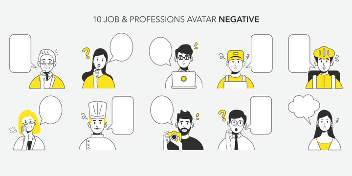 Job & professions person illustration negative mood
