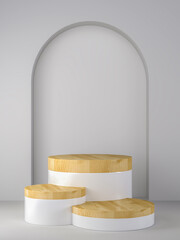 Abstract mock up of geometry podium, Minimal style.Empty product stand background,3D rendering.