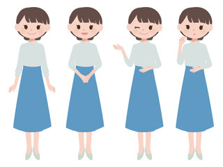 オフィスカジュアルの女性・全身セット